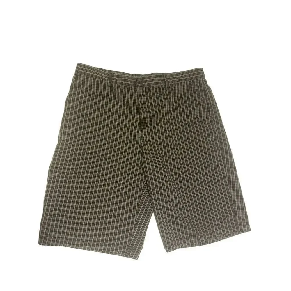 Adidas Performance Activity Golf Shorts Brown Black Plaid Men’s Size 34